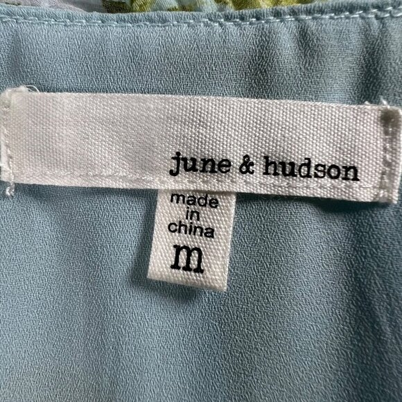 NWT June Hudson M Womens Maxi Dress Chiffon Ruffle Hem Smocked Waist Fairycore - Picture 13 of 16